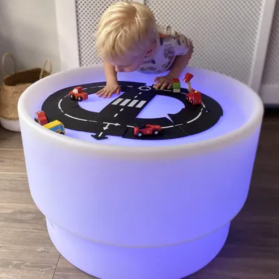 Masă senzorială luminoasă pentru explorare, 45 x Ø69 cm