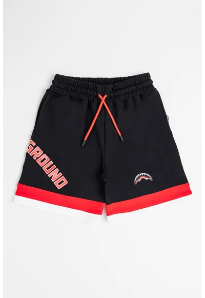 Pantaloni scurti din bumbac cu snur Daily - Rosu/Alb/Negru