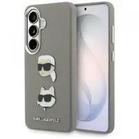 Husa pentru Samsung Galaxy S26 S942, Karl Lagerfeld, Saffiano Karl & Choupette's Head Pin, Gri