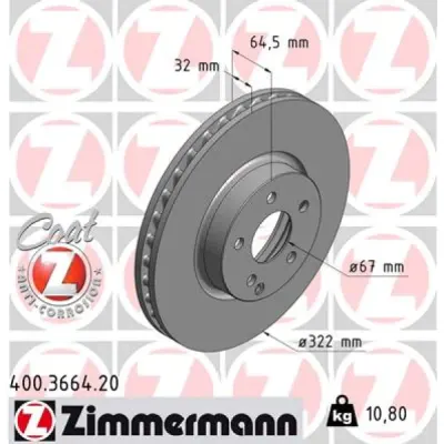 Disc frana ZIMMERMANN 400.3664.20