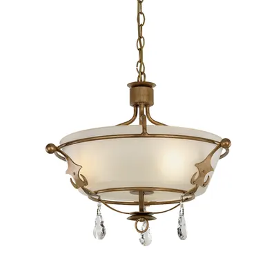Plafoniera Windsor 3 Light Semi Flush Light – Gold Patina