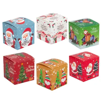 Set 24 cutii mici pătrate de Crăciun 6 modele diferite - multicolor - Default Title
