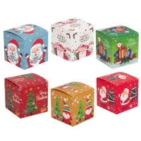 Set 24 cutii mici pătrate de Crăciun 6 modele diferite - multicolor - Default Title