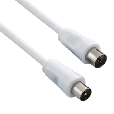 Cablu antena coaxial alb T-M 75 Ohm 1m, ktmf01