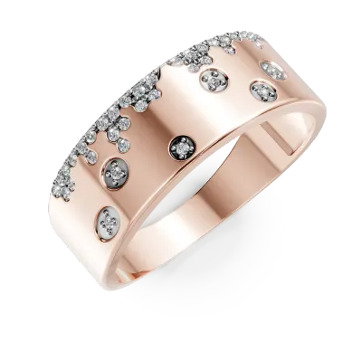 Inel din aur roz cu diamante microsetting de 0.1ct
