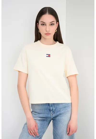 Tricou lejer de bumbac - Galben vanilie