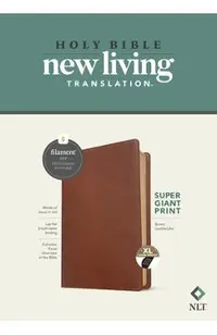 NLT Super Giant Print Bible, Filament-Enabled Edition (Red Letter, Leatherlike, Brown, Indexed)