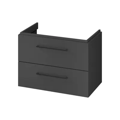 Dulap baie suspendat, cu usa, 79.4x57.4 cm, antracit, Cersanit Larga