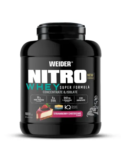 Proteină post-antrenament, WEIDER, Nitro Whey Super Formula, 908g, aromă cheesecake căpșuni