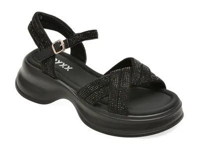 Sandale GRYXX negre, 8826, din material textil