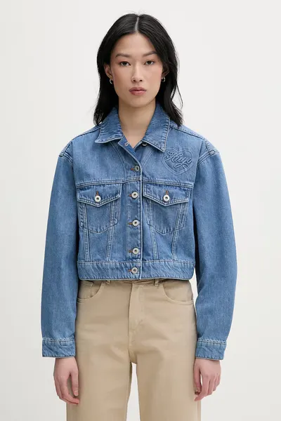 HUGO Blue geacă de blugi pentru femei, din denim