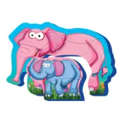 Puzzle din Spuma Eva, Mama si Puiul Elefant, 8 Piese, Puedo