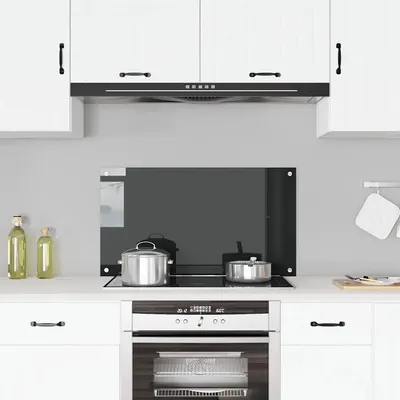 vidaXL Panou antistropi de bucătărie, negru 90x50 cm sticlă securizată