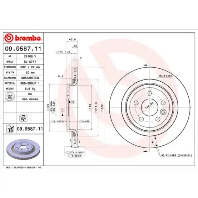 Disc frana BREMBO 09.9587.11
