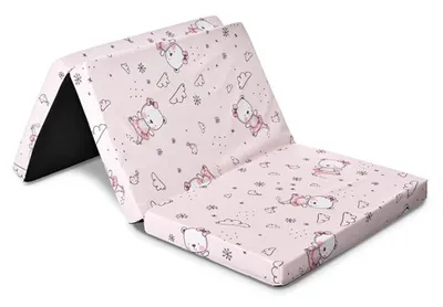 Saltea pliabila de voiaj, Lorelli, spuma elastica, 60 x 120 x 5 cm, Pink Ballerina Bear