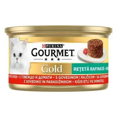 Hrana umeda pentru pisici Gourmet Gold Savoury Cake cu vita rosii 85 gr
