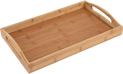 Platou de servire cu mânere Estia - Bamboo Essentials, 44 x 29.5 x 5.5 cm