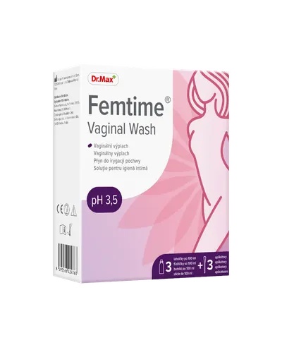 Dr. Max Femtime Vaginal Wash Solutie pentru igiena intima, 3 flacoane + 3 aplicatoare