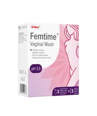 Dr. Max Femtime Vaginal Wash Solutie pentru igiena intima, 3 flacoane + 3 aplicatoare