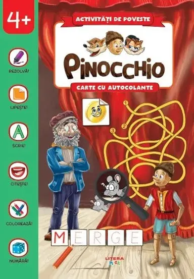 Activitati de poveste. Pinocchio. Carte cu autocolante