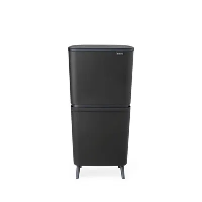 Coș de gunoi gri închis pentru reciclare 25+10+10 l din plastic SortUp Recycle Hi – Brabantia