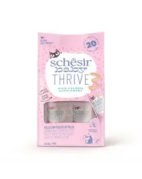 SCHESIR Baby Thrive Pui cu ficat de pui în cremă 20 x 8 g hrană complementară pentru pisoi