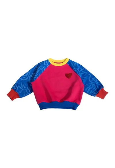 Bluza de trening cu decolteu la baza gatului si maneci lungi - Multicolor