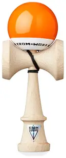 Joc de dexteritate din lemn KROM Kendama - Pop LOL Kendama, portocaliu