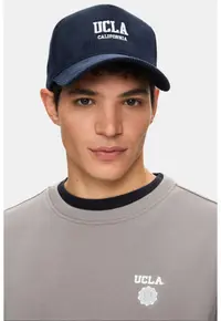 Sapca unisex din reiat cu broderie logo - Bleumarin