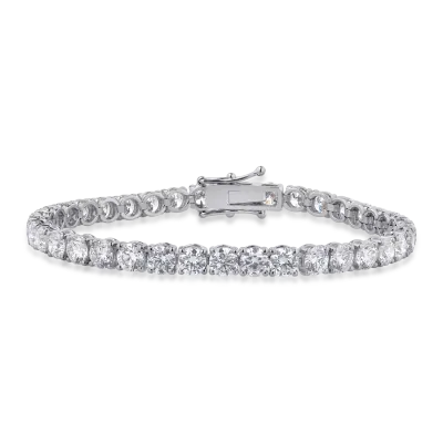 Bratara tennis din aur alb cu diamante de 13.76ct