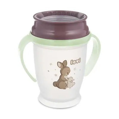 Cana de tranzitie cu manere 360 Lovi Night and Day 250 ml Rabbit 9 luni +