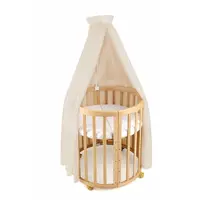 Baldachin mare din tull + suport metalic, Waldin, Material certificat Oeko Tex Standard 100, Beige