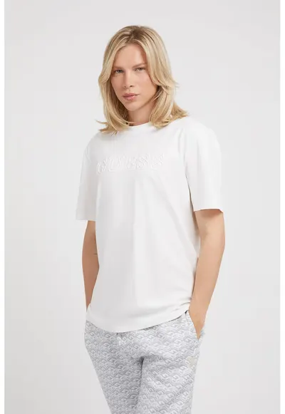 Tricou cu logo in relief - pentru antrenament - Alb