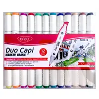 Marker grafic 12culori/set duo capi, Daco