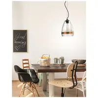 Lampa suspendata CHICAGO Clear Handmade Sticla Bronze Metal E27 1x40W IP20 Fara bec