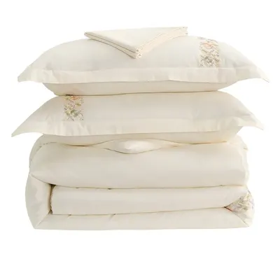 Lenjerie de pat crem din bumbac satinat pentru pat de o persoană cu cearceaf inclus, cu 6 piese 140x200 cm Maison Bloom – Mila Home Luxury