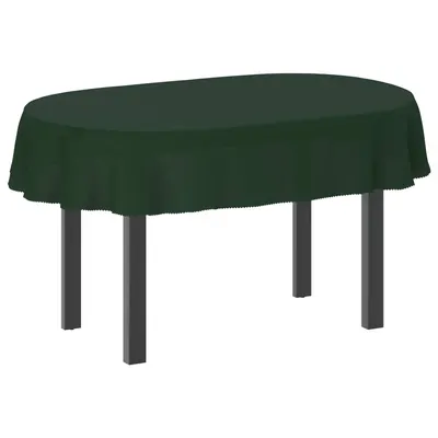 vidaXL Țesătură pentru masă Oval Verde închis 130 x 180 cm