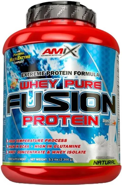 Whey Pure Fusion, căpșună, 2300 g, Amix