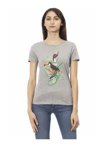 Tricou slim fit cu decolteu rotund - Gri