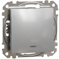 Intrerupator simplu cu indicator luminos, Schneider,SDD113101L, Sedna Design, aluminiu