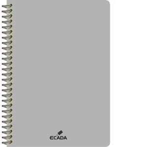 Caiet A4 80 file matematica, spira, coperta plastic, ECADA, culoare gri