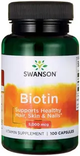 Biotin, 5000 mcg, 100 capsule, Swanson