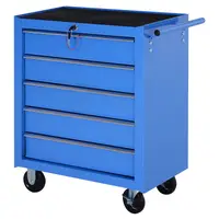 HOMCOM Carucior de Atelier cu 5 Sertare pentru Ustensile de Lucru 67.5x33x77cm