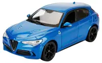 Mașinuță metalică Bburago - Alfa Romeo Stelvio Q4 Quadrifoglio V6, 1:24, albastru