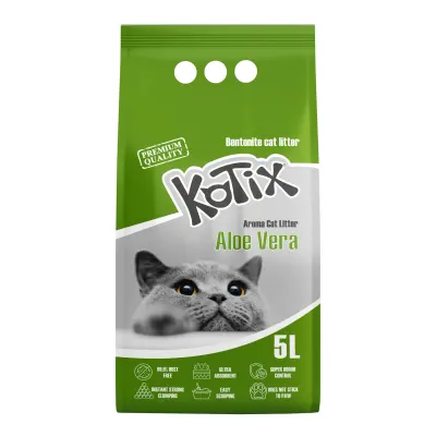 Asternut igienic pentru pisici Kotix, 5 L, aroma Aloe Vera