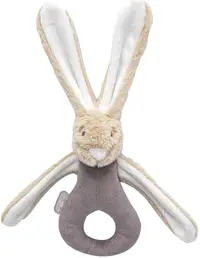 BabyJem Baby Rattle - Iepure, 29 x 27 cm, gri deschis