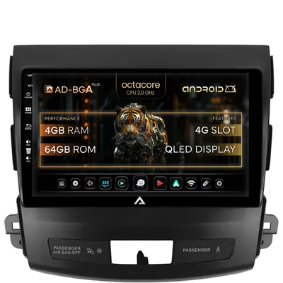 Navigatie Mitstubishi Outlander Peugeot 4007 Citroen C-Crosser, Android, A-Octacore 4GB RAM + 64GB ROM, 9 Inch - AD-BGA9004+AD-BGRKIT276