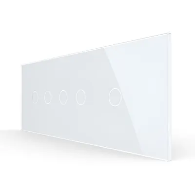 Panou Intrerupator Dublu + Dublu + Simplu cu Touch LIVOLO din Sticla, Standard Italian – 6/7M