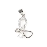 Pandantiv din argint fluture modern cu pietre zirconice