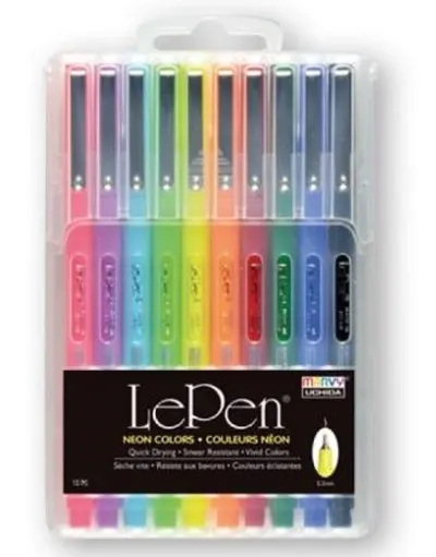 Set linere Uchida Marvy - Le Pen, 0.5 mm, 10 culori, neon
